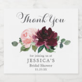 Blush Burgundy Weinflaschen Etikett (Einzelnes Label)