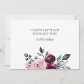 Blush Burgundy Will You Be My Bridesmaid Einladung (Rückseite)