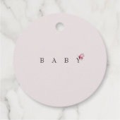 Blush Butterfly Baby Dusche Gefallen Tag Geschenkanhänger (Rückseite)