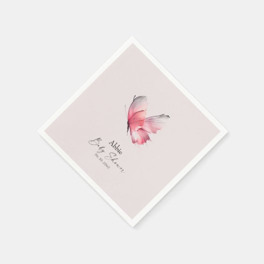 Blush Butterfly Baby Dusche Serviette (Ecke)