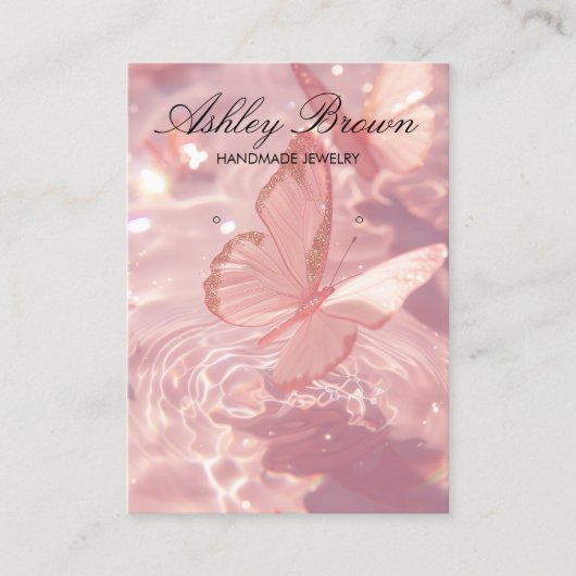 Blush Butterfly Handmade Schmuck Earring Display Visitenkarte (Vorderseite)