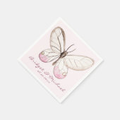 Blush Butterfly Personalisierter Hochzeitspapier N Serviette (Ecke)