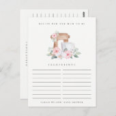 Blush Cake Mixer Blumenrezeptur Babydusche Postkarte (Vorne/Hinten)