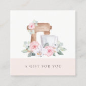 Blush Cake Mixer Catering Blumengeschenkgutschein Quadratische Visitenkarte (Vorderseite)