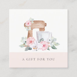 Blush Cake Mixer Catering Blumengeschenkgutschein Quadratische Visitenkarte