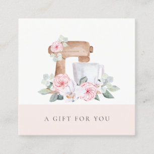 Blush Cake Mixer Catering Blumengeschenkgutschein Quadratische Visitenkarte