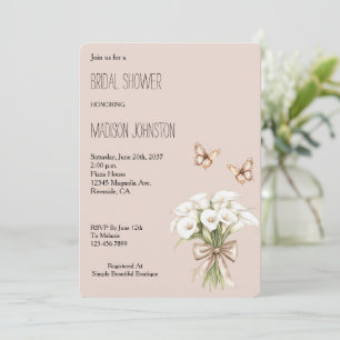 Blush Calla Lilly Floral Butterfells Brautparty Einladung