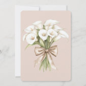 Blush Calla Lily Floral Butterflies Bow Wedding Einladung (Rückseite)