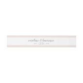 Blush Calligraphy Wedding Band mit Datum (Flach)