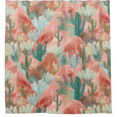 Blush Canyon Desert Bloom Aquarell Duschvorhang (Vorderseite)