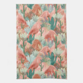 Blush Canyon Desert Bloom Aquarell-Kunst Geschirrtuch (Vertikal)