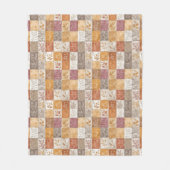 Blush & Caramel Autumn Floral Plaid Fleecedecke (Vorderseite)