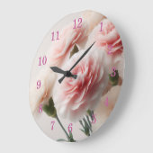 Blush Carnation Dreams Große Wanduhr (Winkel)