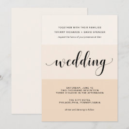 Blush Cascade | Feine Streifen Hochzeit Einladung