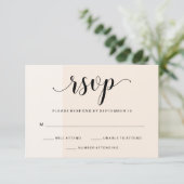 Blush Cascade | Subtile Stripes Wedding RSVP Karte (Stehend Vorderseite)