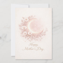 Blush Celestial Moon Floral Mother's Day Card Karte