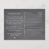 Blush Chalkboard Lace Bow Save the Date Postkarte (Rückseite)