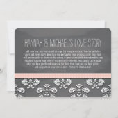 Blush Chalkboard Spitze und Bow Save the Date Card (Rückseite)