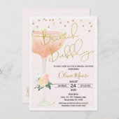 Blush Champagne Brunch Bubbly Brautparty Einladung (Vorne/Hinten)
