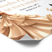 Blush Champagne Ivory Floral Princess Quinceanera Poster (Ecke)