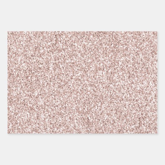 Blush Champagne Pink Glitzer Glam Streifen       Geschenkpapier Set (Vorderseite 3)
