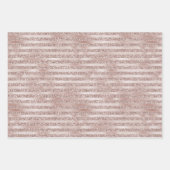 Blush Champagne Pink Glitzer Glam Streifen       Geschenkpapier Set (Vorderseite 2)