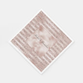 Blush Champagne Pink Glitzer Glam Streifen Serviette (Ecke)