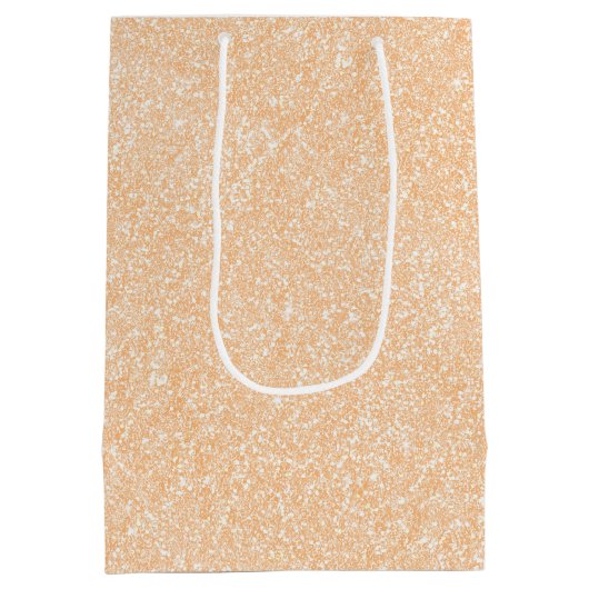 Blush Champagne Pink Glitzer Mittlere Geschenktüte (Rückseite)