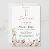 Blush Champagne Probe Dinner Einladung (Vorderseite)