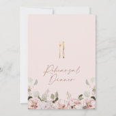 Blush Champagne Probe Dinner Einladung (Rückseite)