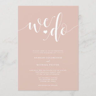 Blush Champagne Wir machen Hochzeitseinladung Einladung