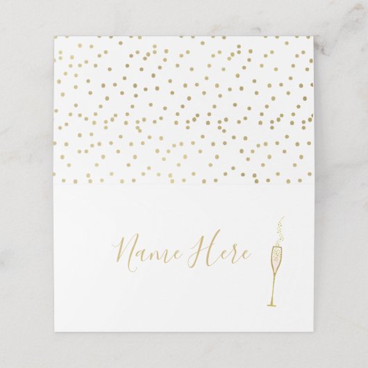 Blush Champagner Platzkarte (Außenseite Aufgefaltet)