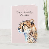 Blush Cheetah Birthday Karte (Vorderseite)