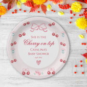 Blush Cherry auf Top Baby Dusche Party Pappteller