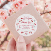 Blush Cherry Baby Dusche Danke Sticker