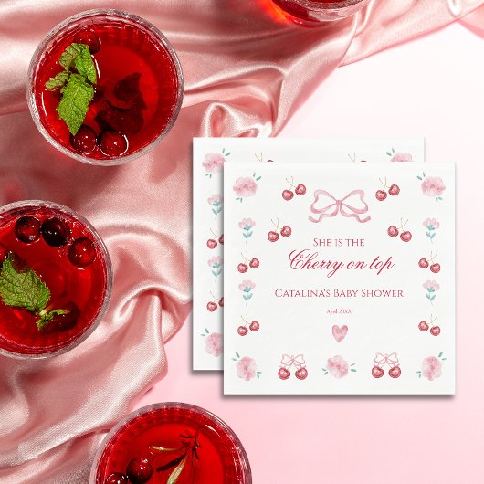 Blush Cherry Blossom Cherry oben Serviette