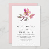 BLUSH CHERRY BLOSSOM FLORAL BRAUTPARTY EINLADEN DANKESKARTE (Vorne/Hinten)