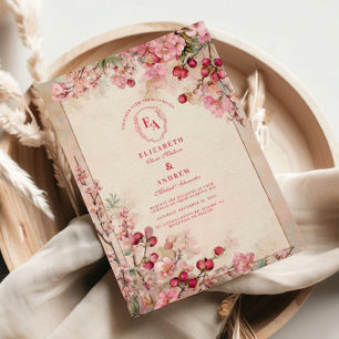 Blush Cherry Blossom Garden Wedding Einladung