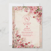 Blush Cherry Blossom Garden Wedding Einladung (Vorderseite)