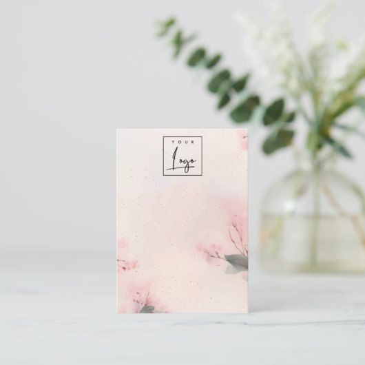 Blush Cherry Blossom Logo Blank Juwelier Display Visitenkarte (Stehend Vorderseite)