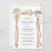 Blush Chic Floral Wedding Arch Thema Einladung (Vorderseite)