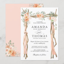 Blush Chic Floral Wedding Arch Thema Einladung