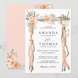 Blush Chic Floral Wedding Arch Thema Einladung