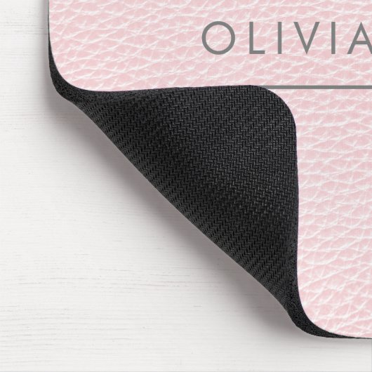 Blush Chic | Minimaler Lederschau Mousepad (Ecke)