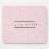 Blush Chic | Minimaler Lederschau Mousepad (Vorne)