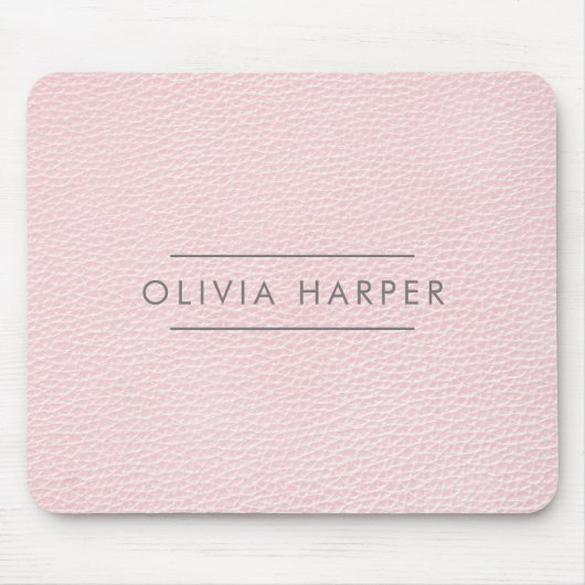 Blush Chic | Minimaler Lederschau Mousepad (Vorne)