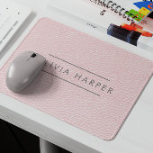 Blush Chic | Minimaler Lederschau Mousepad