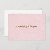 Blush Chic | Schlichte Geschenkkarte für Eleganten (Vorne/Hinten)