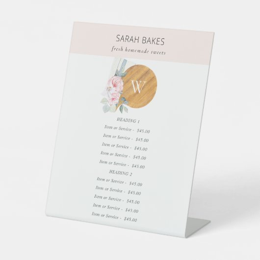 Blush Chopping Board Blumengebäck Preis Sockelschild (Vorderseite)