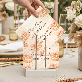 Blush Cinnamon Bow Little Bun 1st Birthday Serviette